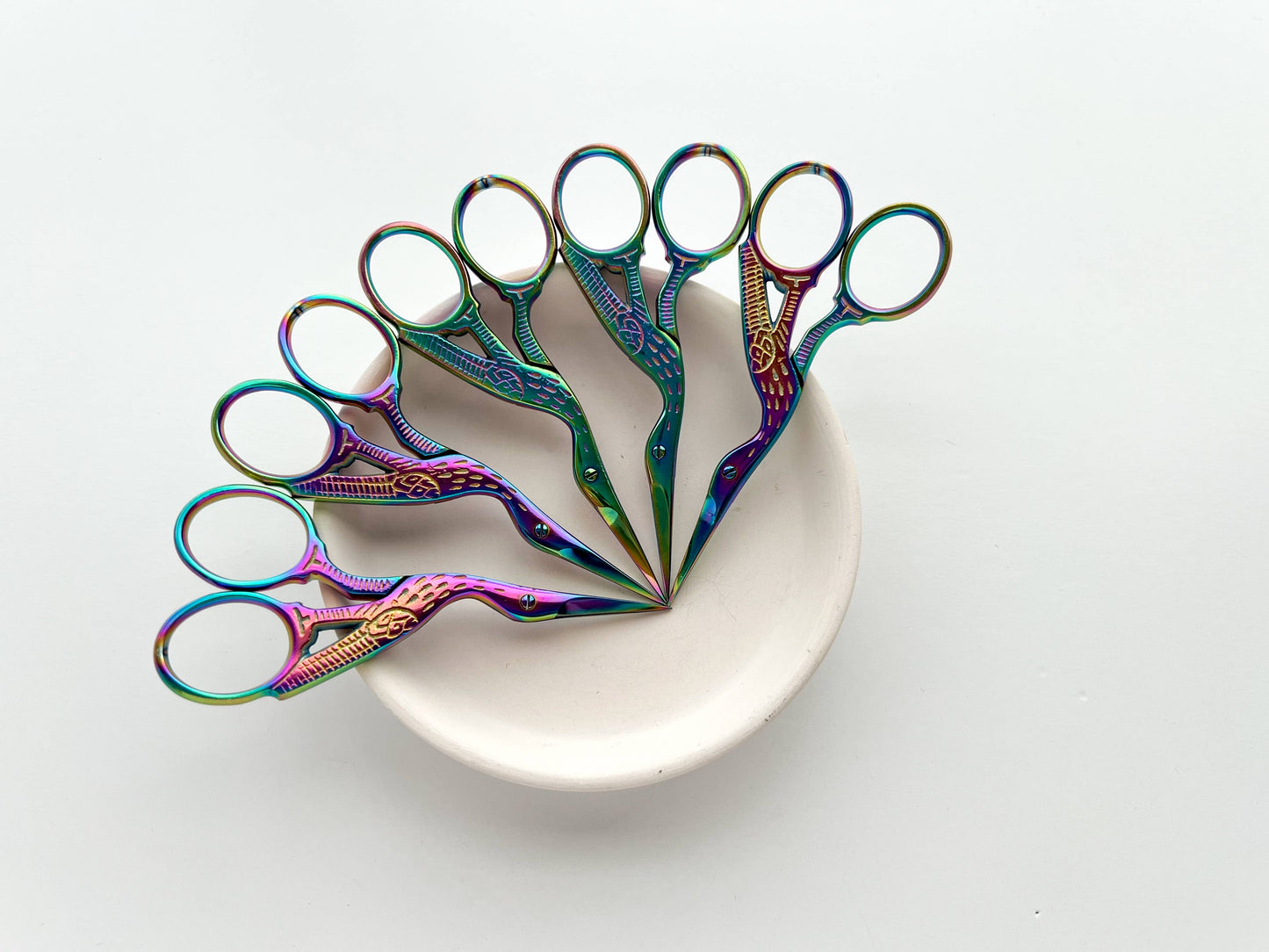 Embroidery stork scissors, small bird scissors: Northern Lights