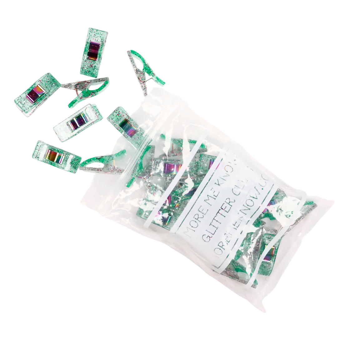 Sea Glass Glitter Clips | Pack of 25