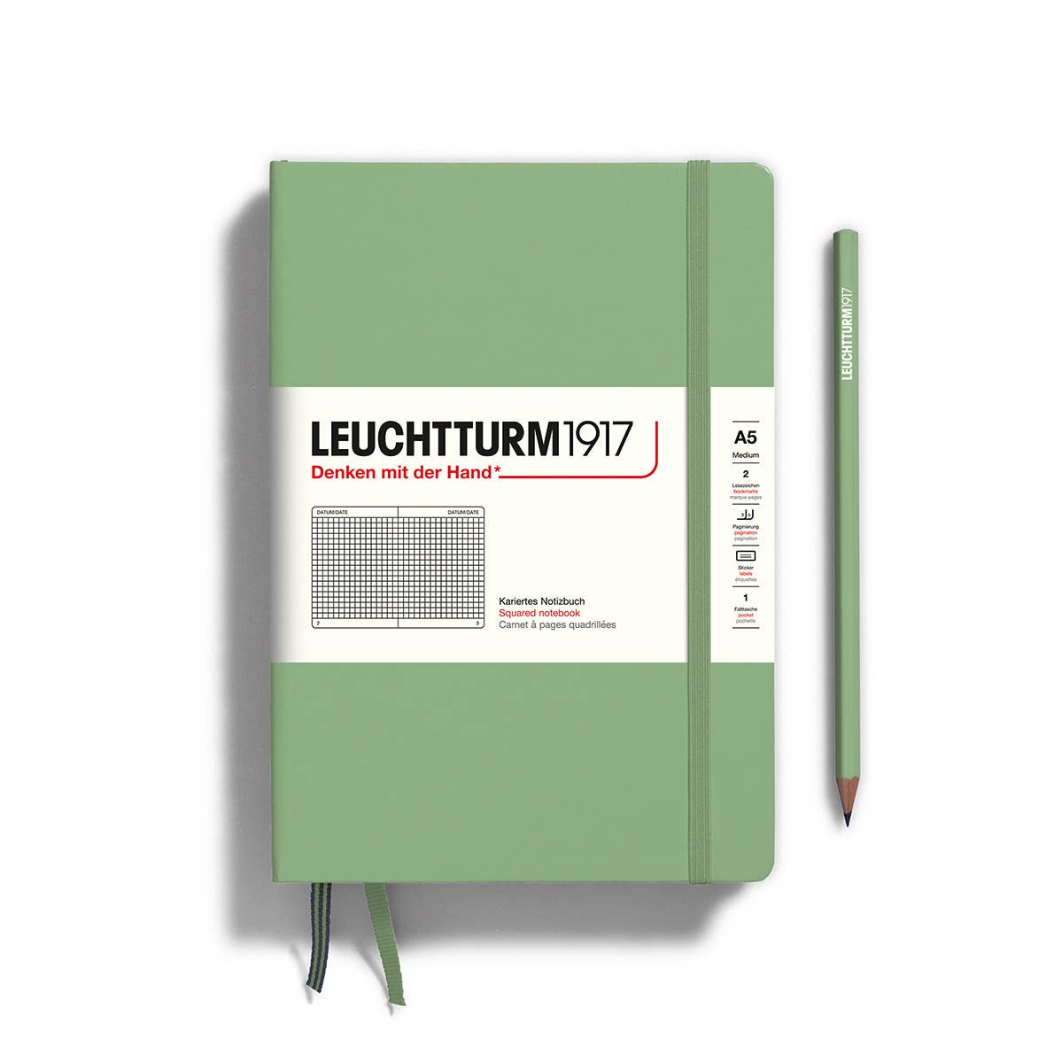 Notebooks - Medium (A5): Olive / Hardcover / Squared