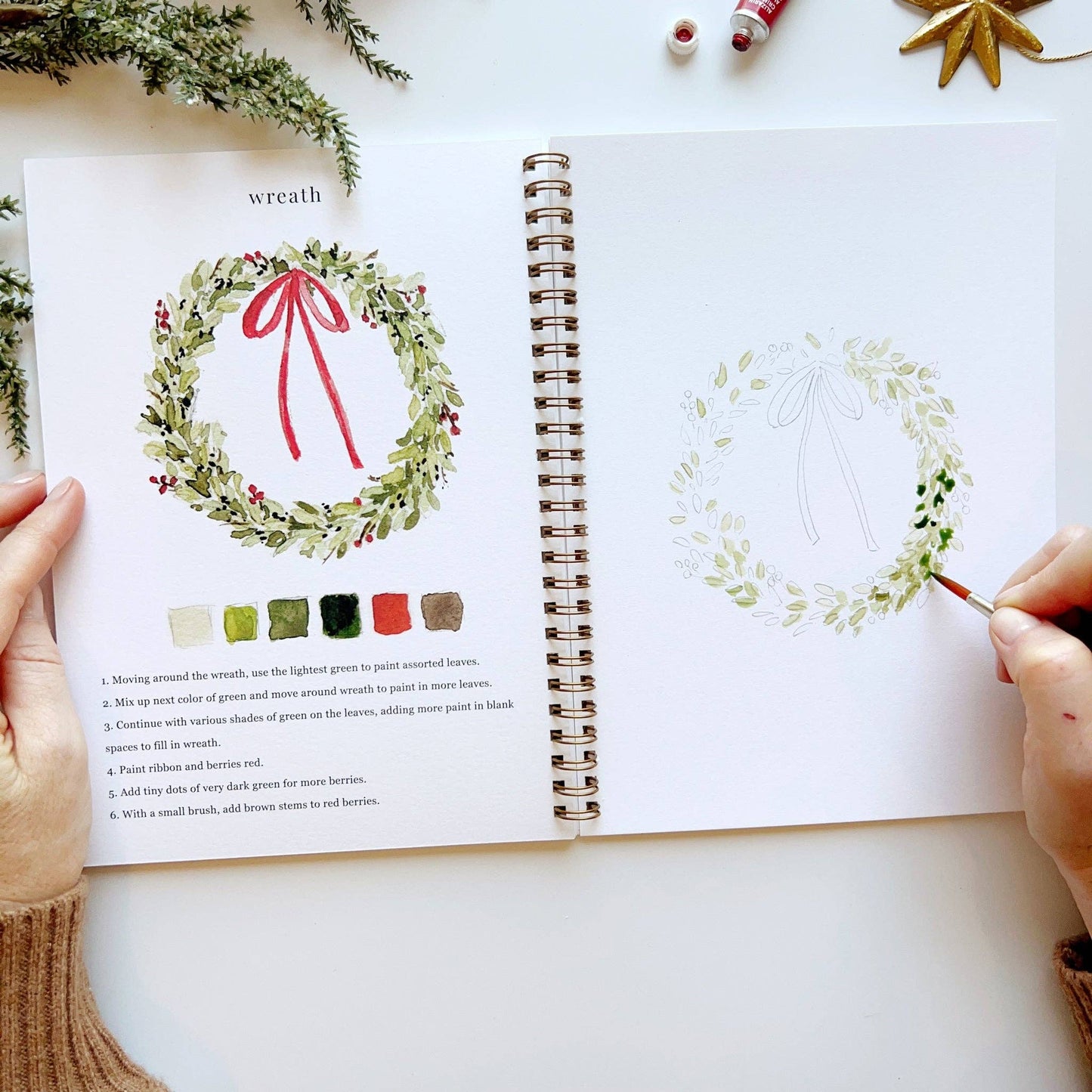 Emily Lex Christmas watercolor workbook