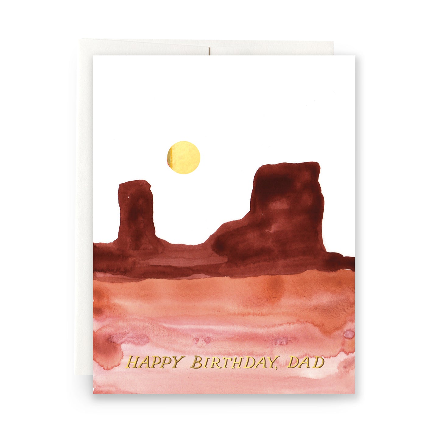 Stylish birthday card depicting a desert mesa scene, designed to honor a father's birthday with rugged landscapes and warm colors.