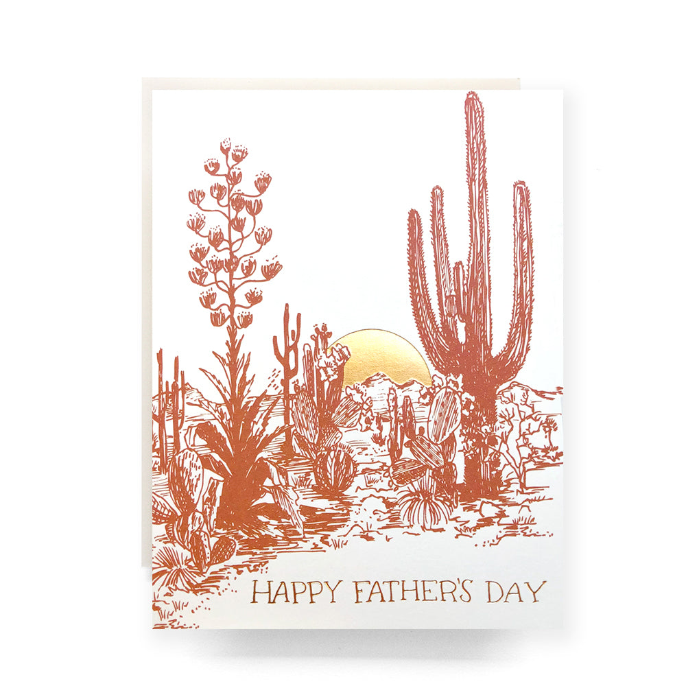 Cactus Sunset Father's Day card featuring a desert sunset, great for celebrating dads who love the outdoors.