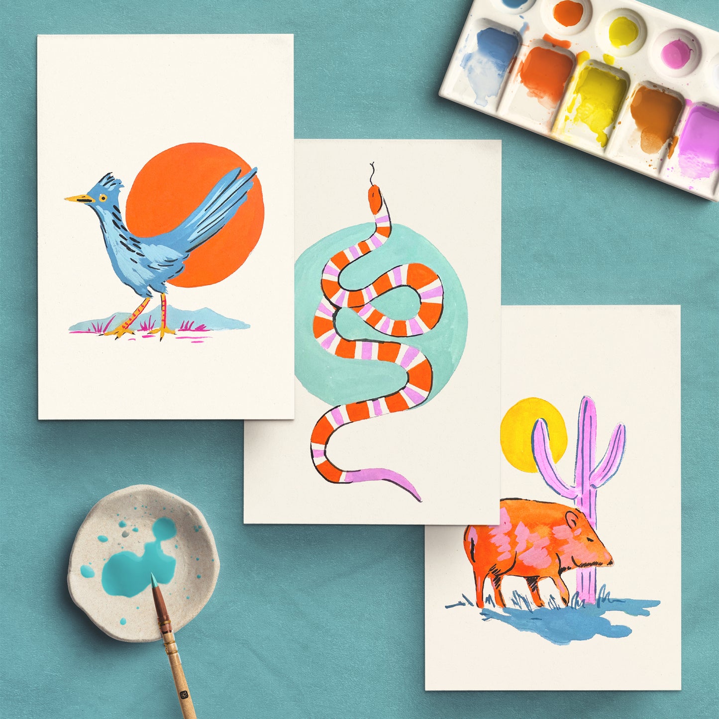 Antiquaria Watercolor Kit: Southwest Animals