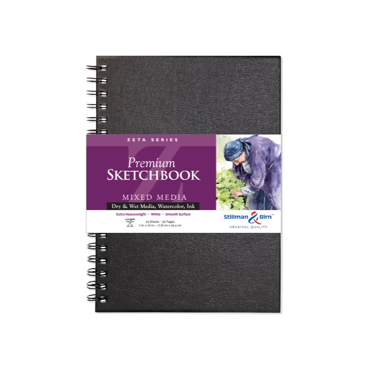 Stillman & Birn Mixed Media Sketchbook -Zeta Series: 7 x 10 Portrait WIREBOUND