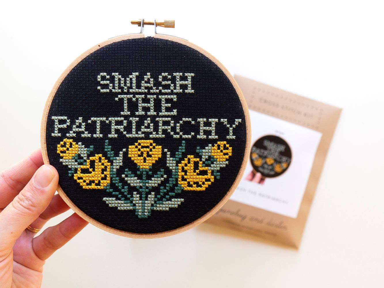 Smash the Patriarchy DIY Cross Stitch Kit