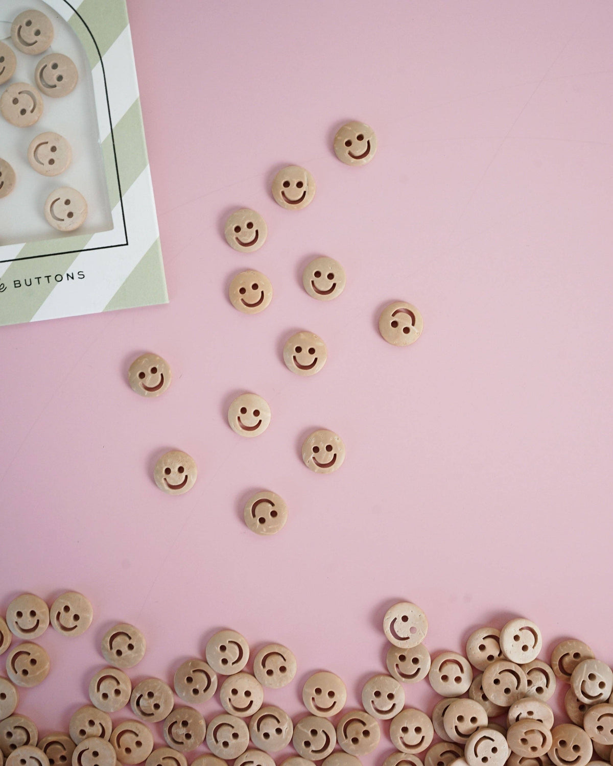 Smiley Face 1/2" Wood Buttons: Set of 12