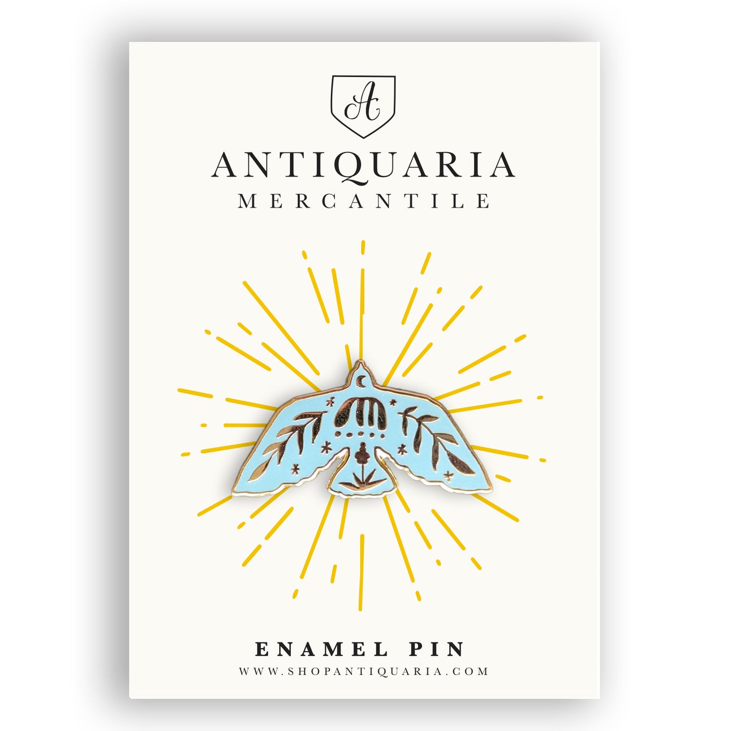 Cute animal enamel pin of a featuring a flying bird with gold accents, perfect for adding character to clothing or accessories