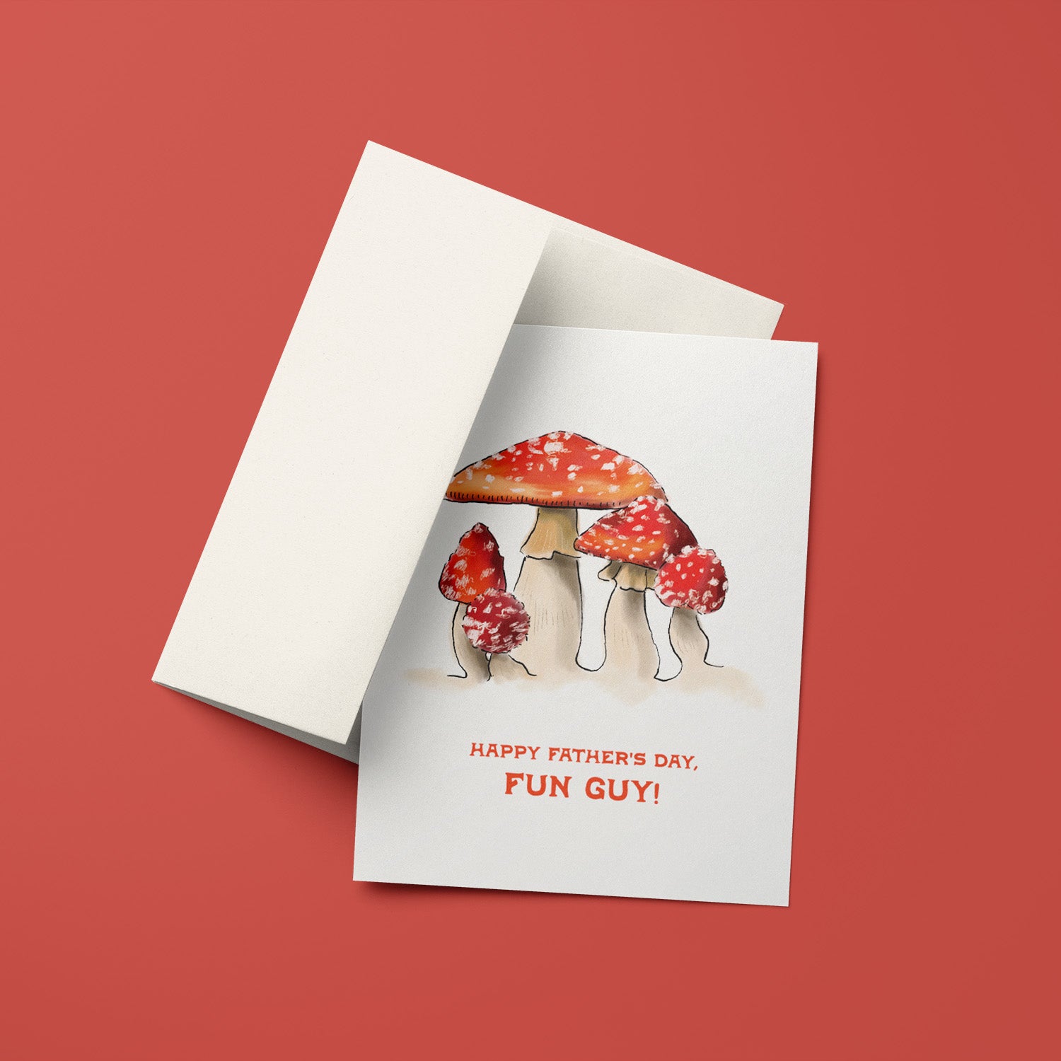 Fun Guy Father's Day card with playful mushroom theme, perfect for dads with a quirky sense of humor.