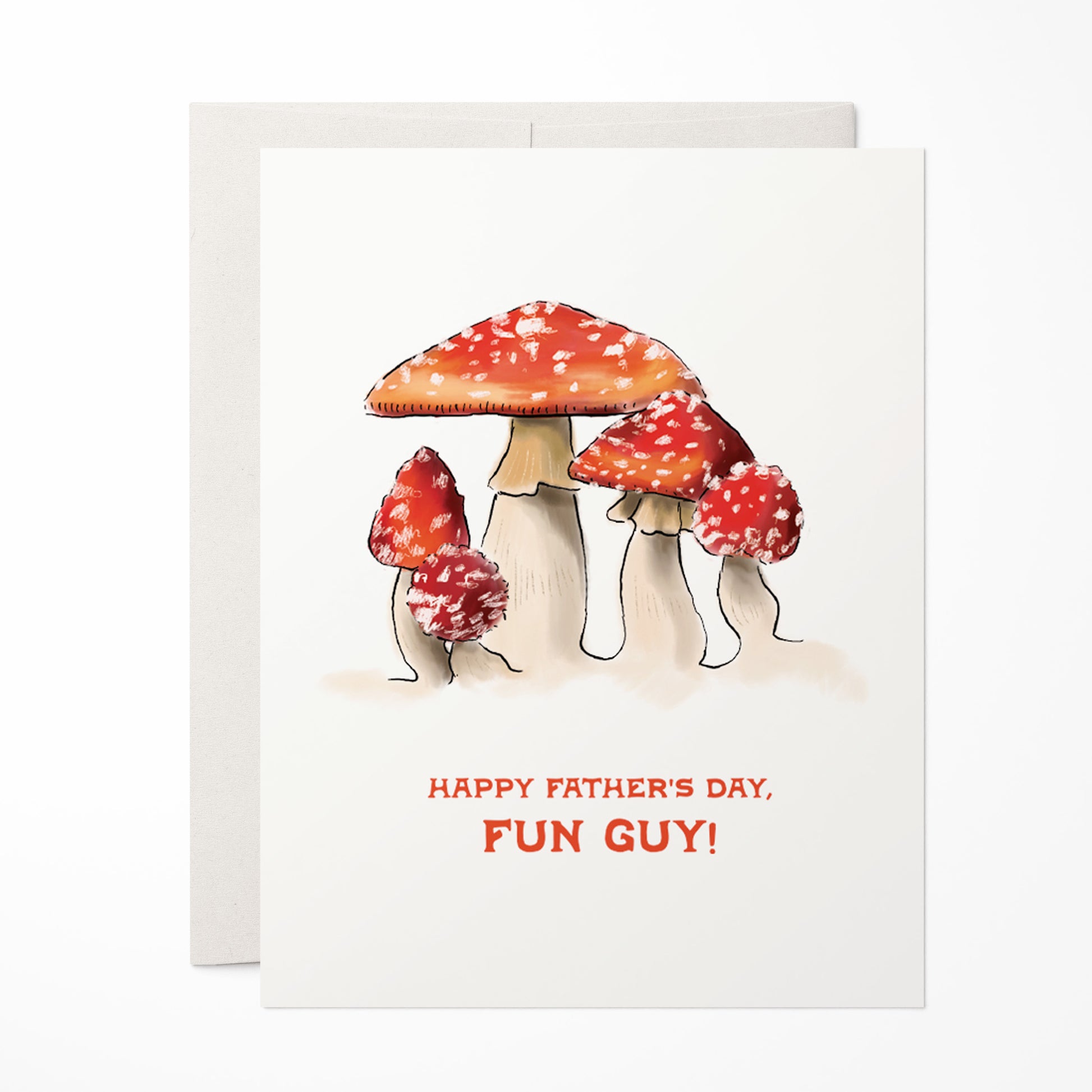 Fun Guy Father's Day card with playful mushroom theme, perfect for dads with a quirky sense of humor.