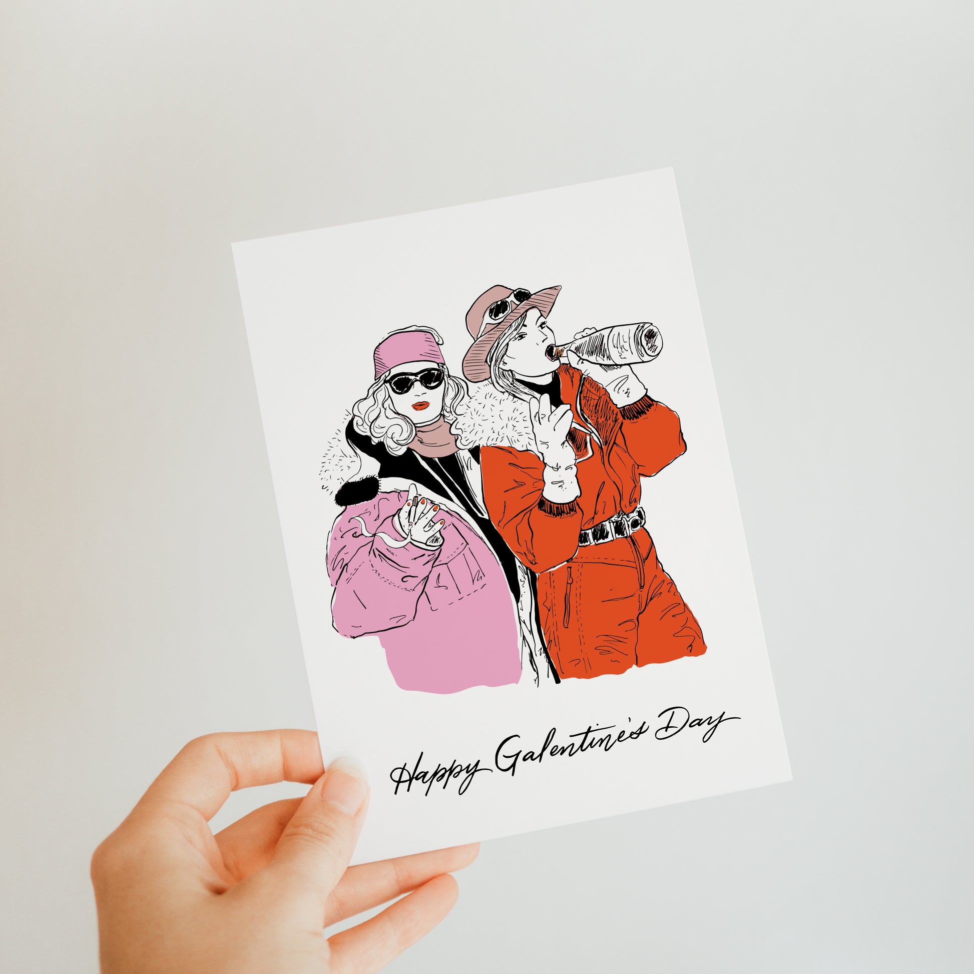 Galentine’s Day card celebrating friendship - ideal for honoring close friends on Valentine’s Day