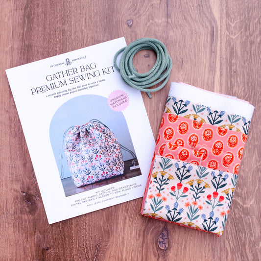 Gather Bag Sewing Kit | Drawstring Project Bag Kit, Bloom