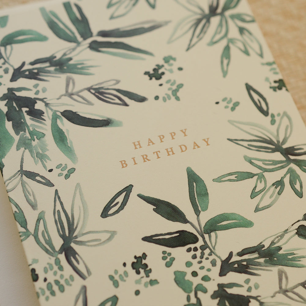 Charming birthday card featuring beautiful watercolor fauna perfect for a fun and cheerful celebration