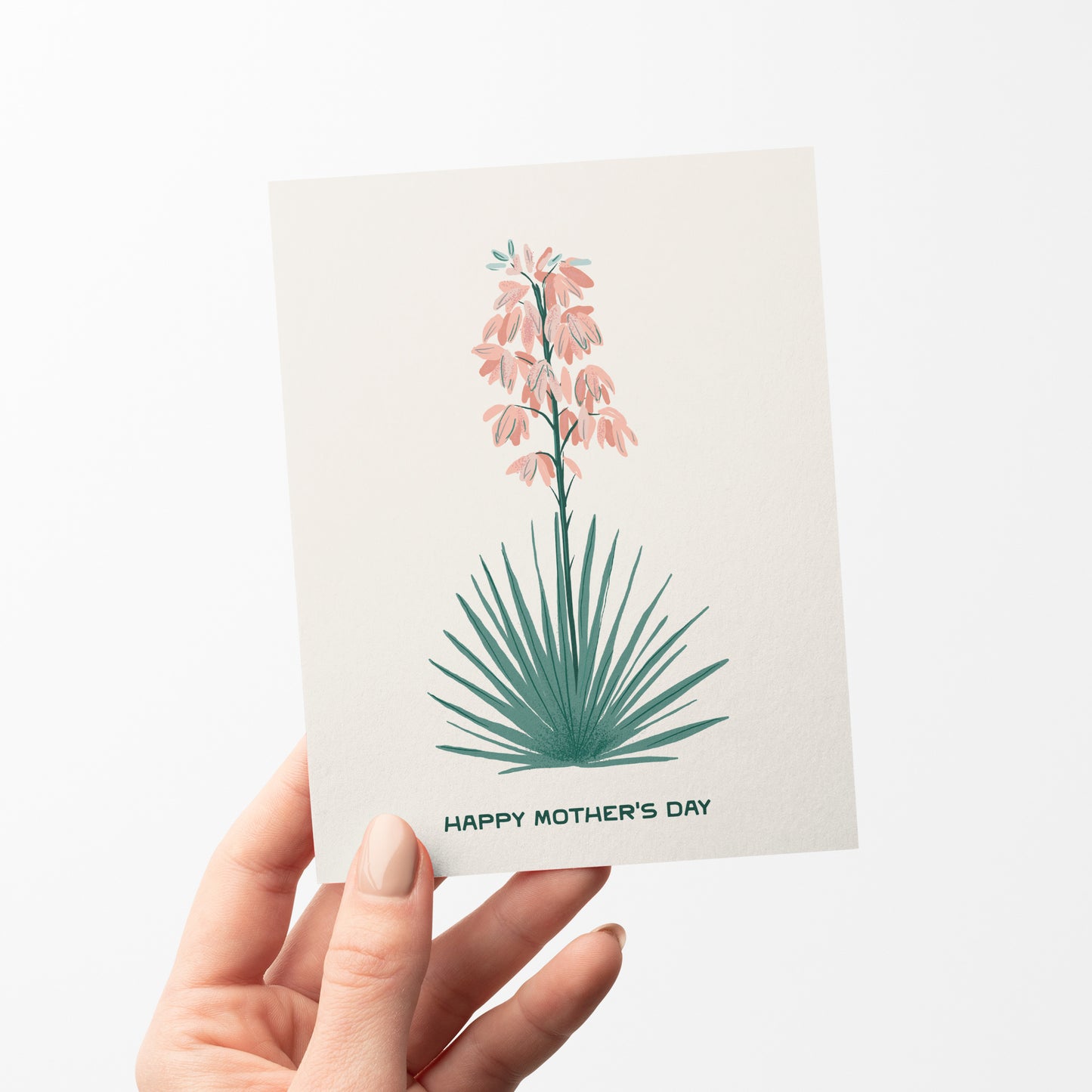 Yucca Blooms Mother's Day card featuring beautiful yucca flowers, perfect for celebrating moms who love desert blooms.