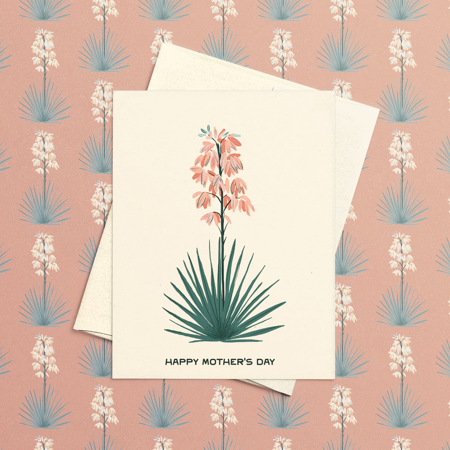 Yucca Blooms Mother's Day card featuring beautiful yucca flowers, perfect for celebrating moms who love desert blooms.