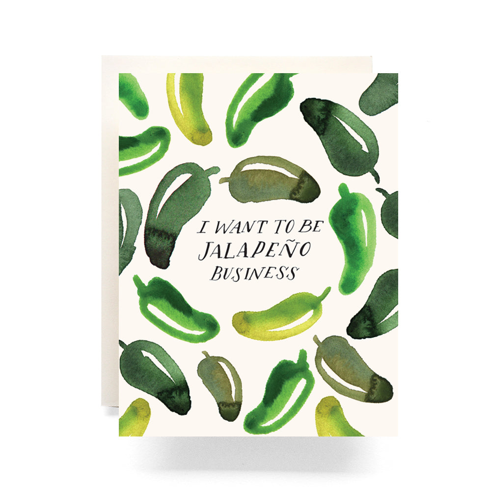 Jalapeño Business card with spicy pepper illustration - great for funny and flirty messages.