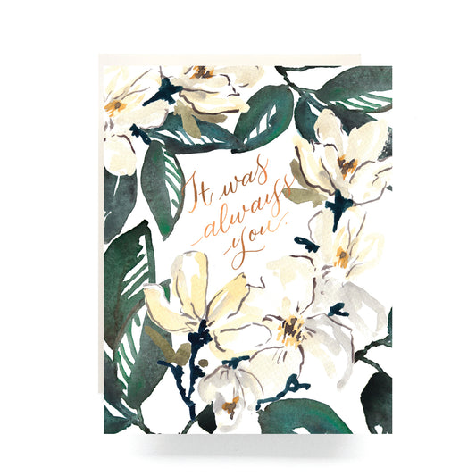 Magnolia Always You card with elegant floral magnolia design - ideal for romantic occasions.