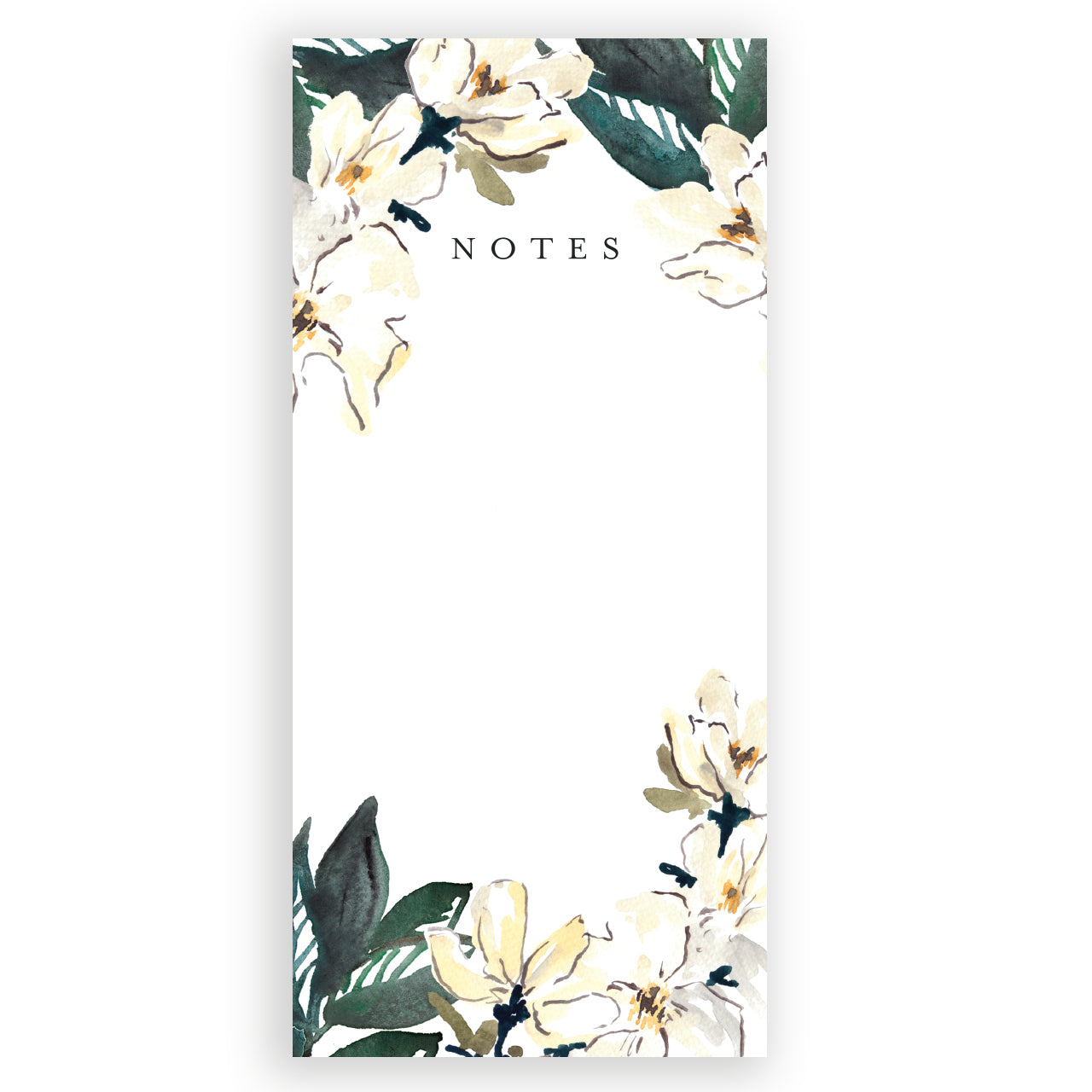 fridge pad with watercolor floral pattern, perfect for writing notes.