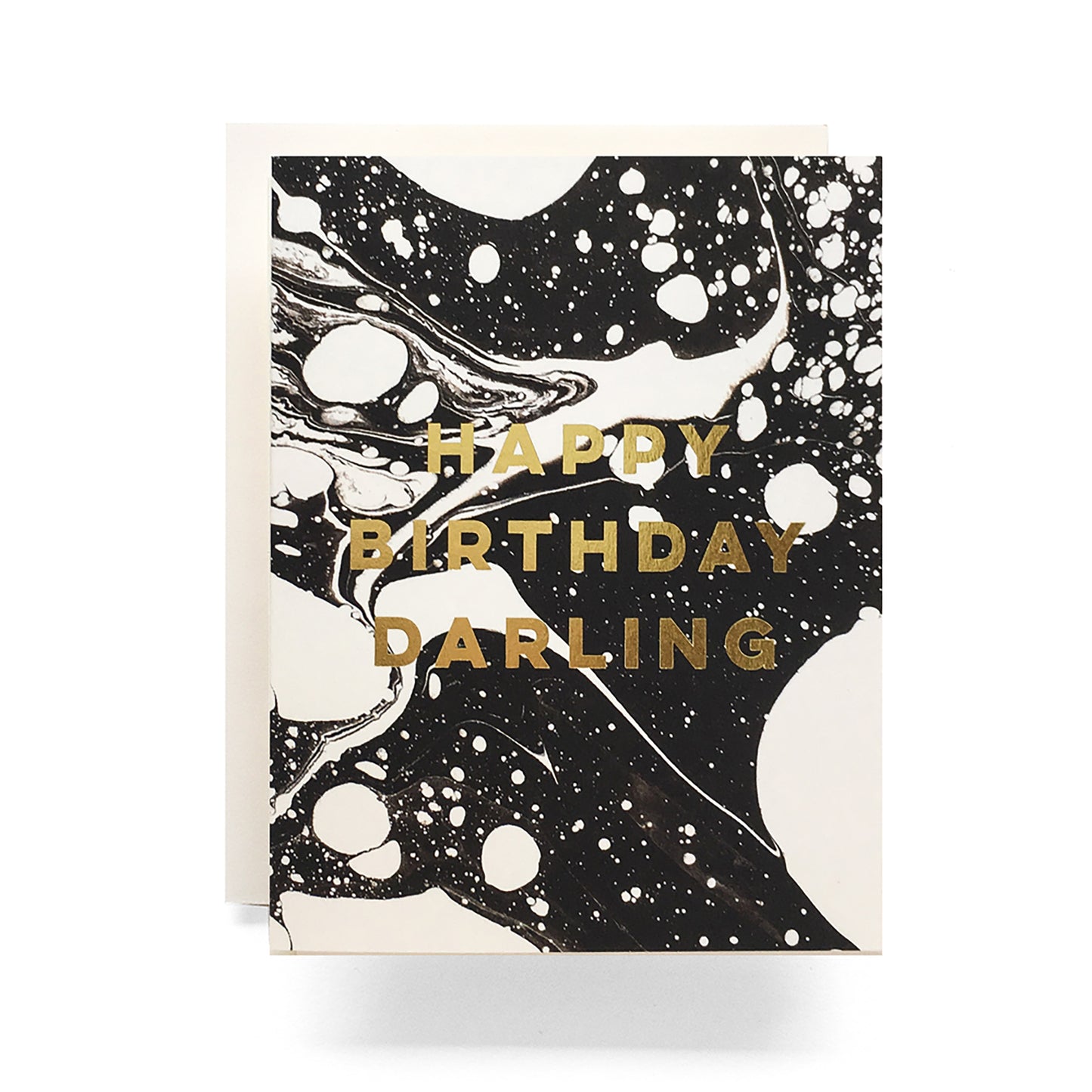 Sophisticated birthday card with a marble-patterned background and sleek typography, perfect for a stylish and modern celebration.