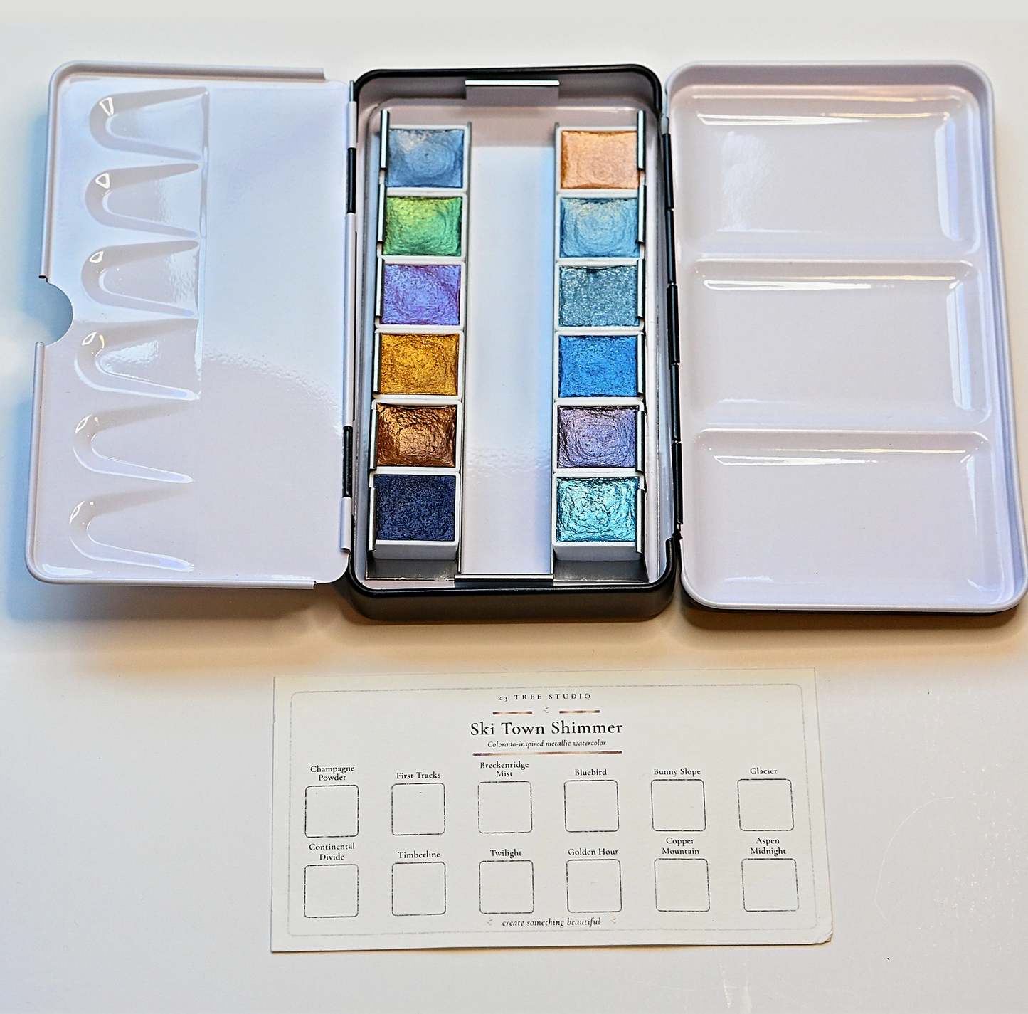 Ski Town Shimmer — 12-Color Metallic Watercolor Set