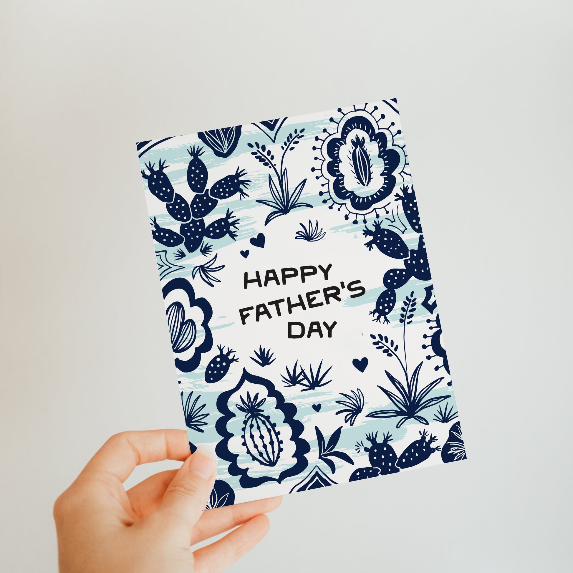 Fiesta Father's Day card with cactus-inspired patterns, perfect for celebrating dads who love desert motifs.