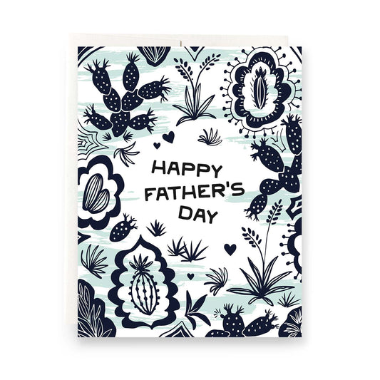 Fiesta Father's Day card with cactus-inspired patterns, perfect for celebrating dads who love desert motifs.