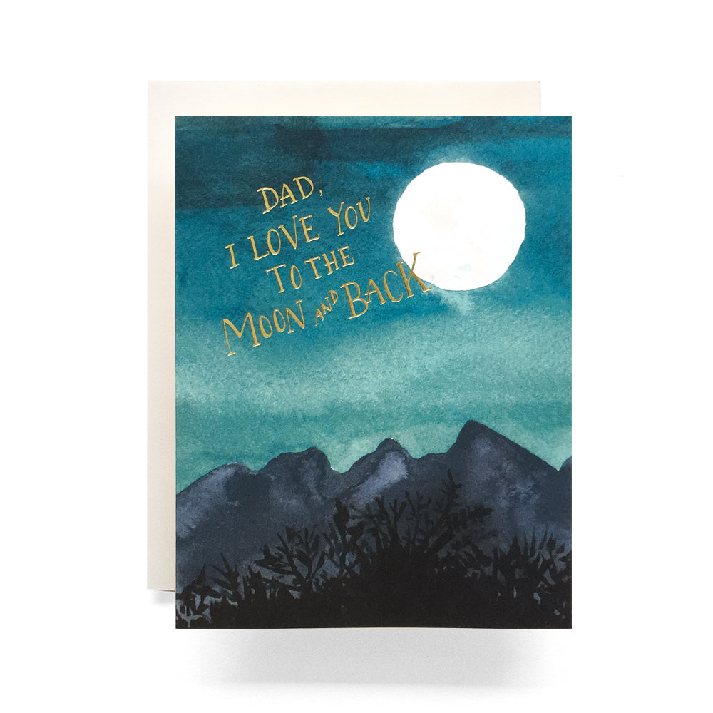 Dad Moon card with a celestial theme, ideal for Father’s Day and celebrating fathers who enjoy the night sky.