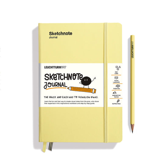 An inspirational workbook with instructions and tips from professional Sketchnoters. Learn how to create visual notes with this easily understandable and playful step-by-step guide.