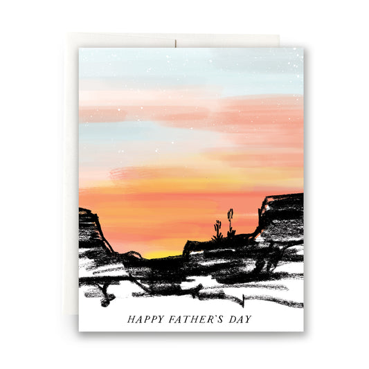 Desert Sunset Father's Day card featuring a vibrant desert landscape, ideal for fathers with a love for the Southwest.