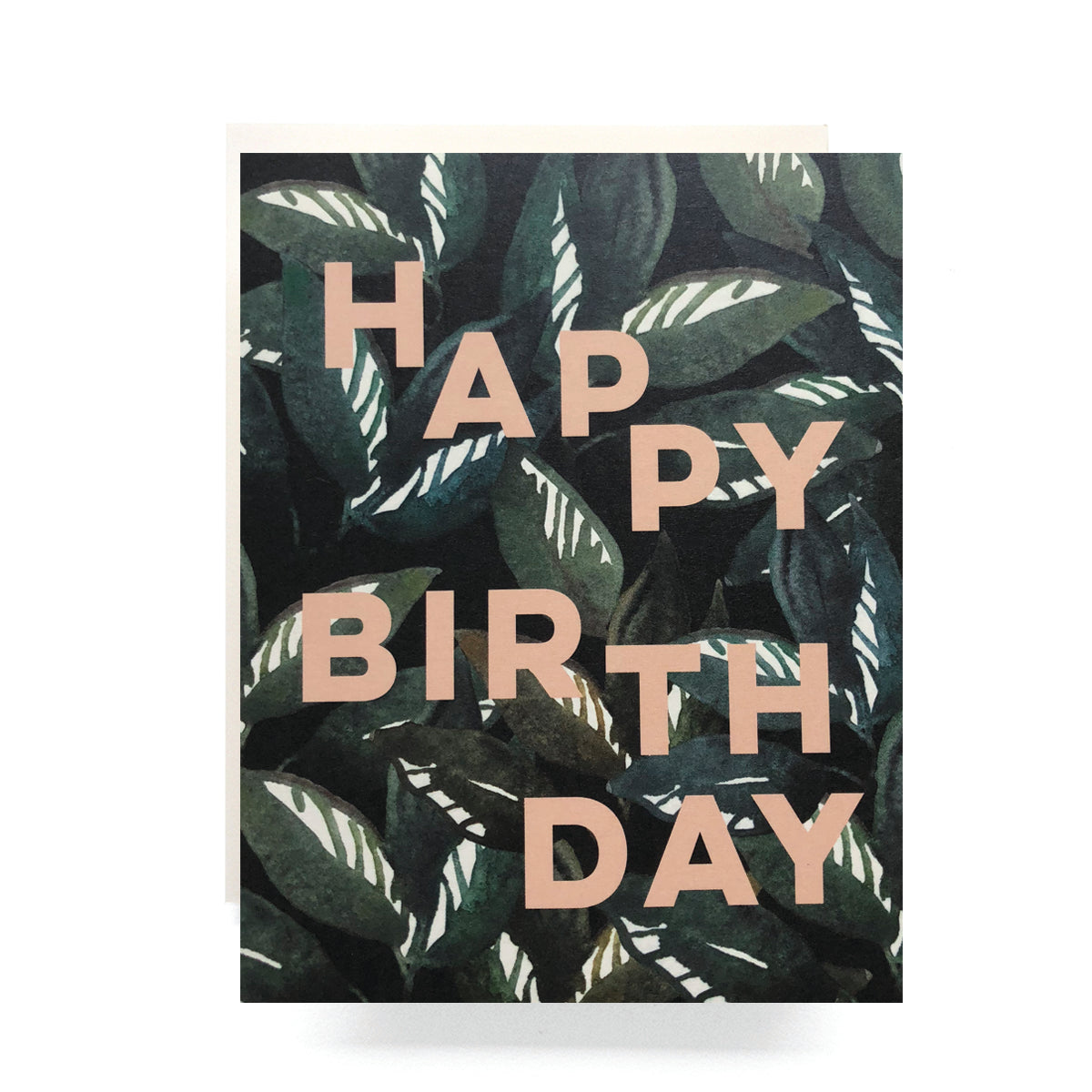 Lush birthday card depicting an emerald-green leafy plants, perfect for nature lovers celebrating their special day.