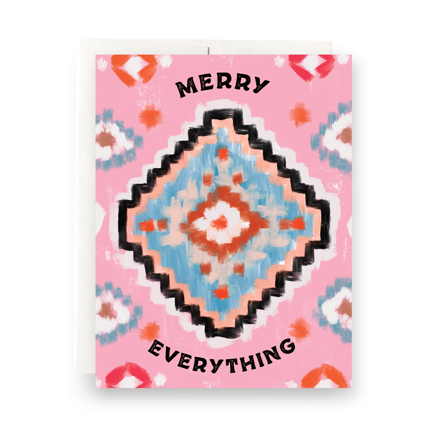 Santa Fe Merry Everything holiday card with Southwestern-inspired artwork, perfect for a festive holiday greeting, blank inside