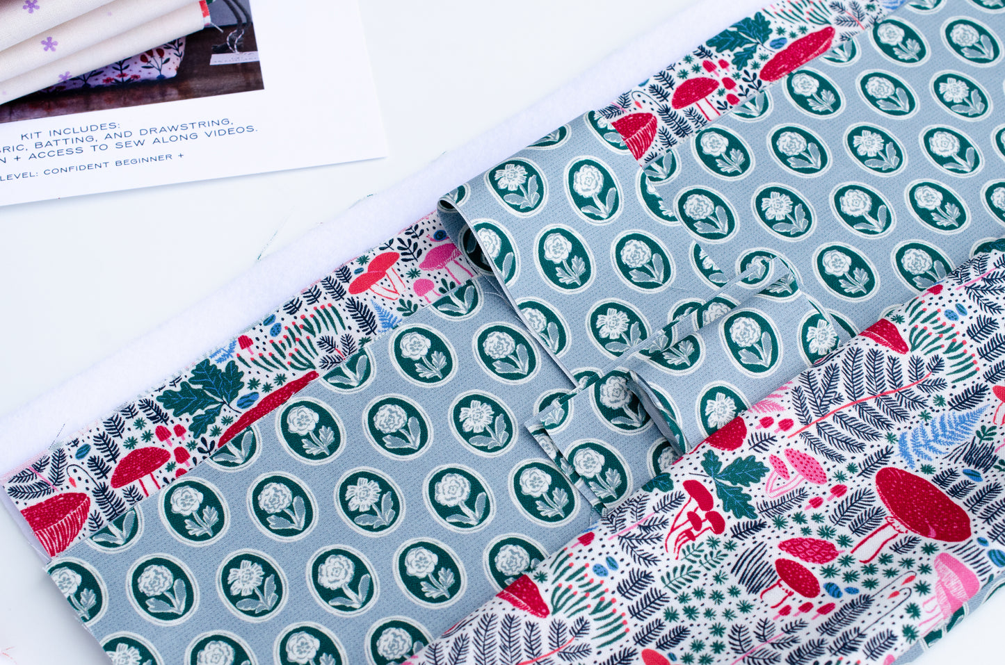 Gather Bag Sewing Kit | Drawstring Project Bag Kit, Forest Path