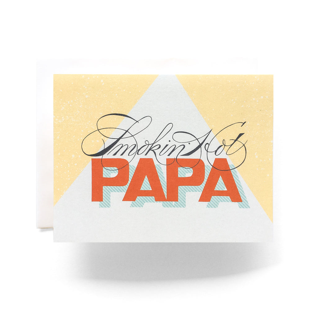 Smokin' Hot Papa card with a playful and fiery theme, perfect for Father’s Day and appreciating cool dads.