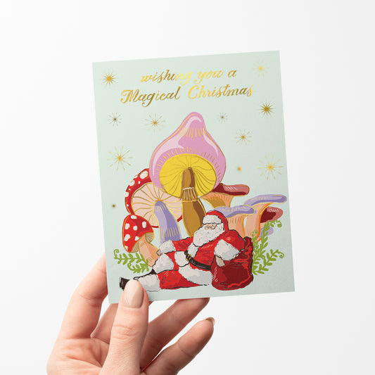 Shroomin' Santa Greeting Card