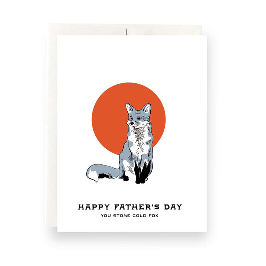 Fox Father's Day card featuring a woodland animal theme, great for fathers who enjoy wildlife and nature.