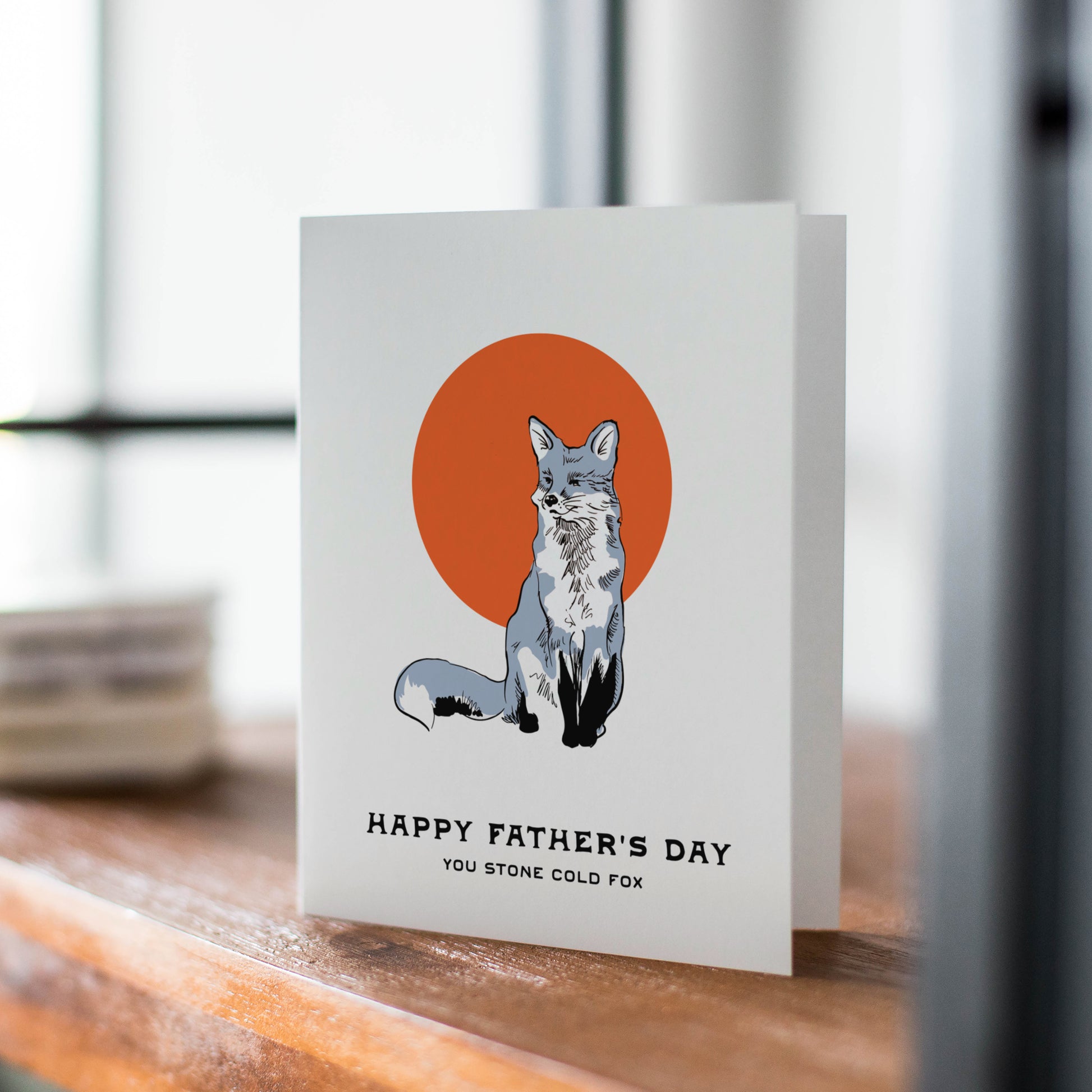 Fox Father's Day card featuring a woodland animal theme, great for fathers who enjoy wildlife and nature.