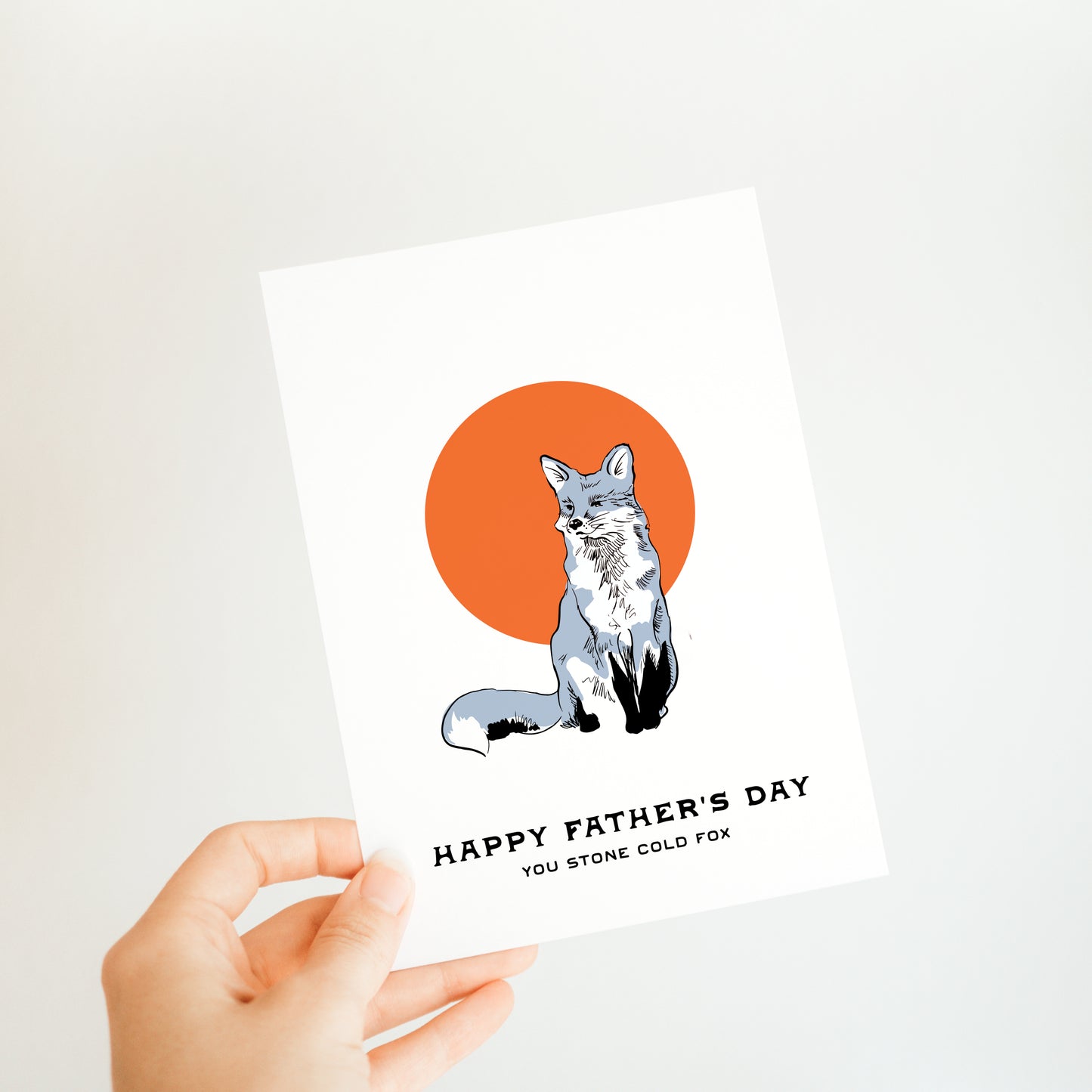 Fox Father's Day card featuring a woodland animal theme, great for fathers who enjoy wildlife and nature.