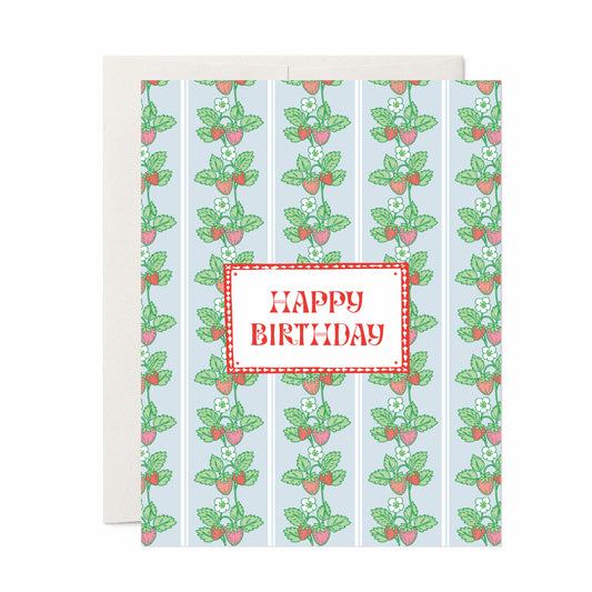 Strawberry Vines Birthday A2 Greeting Card