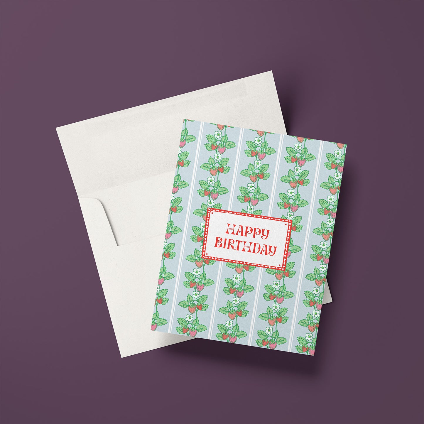 Strawberry Vines Birthday A2 Greeting Card