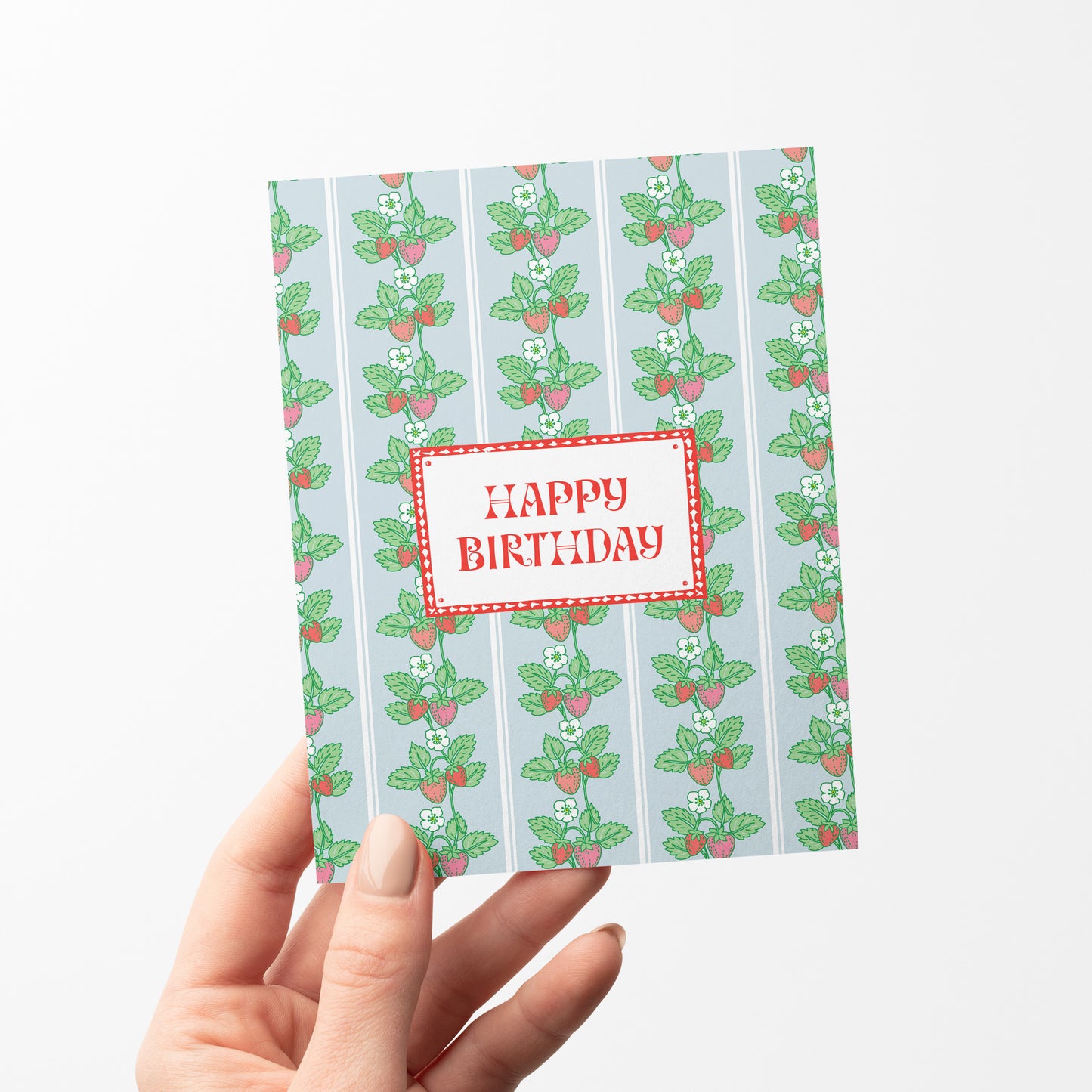 Strawberry Vines Birthday A2 Greeting Card