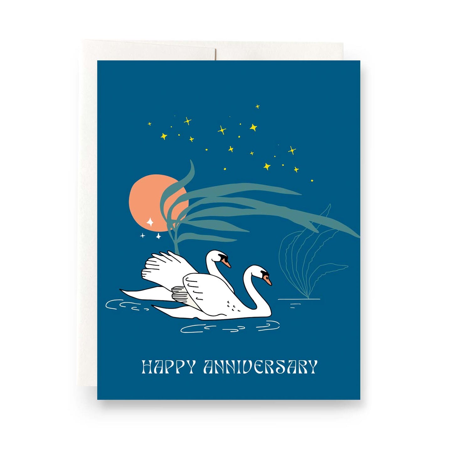 Swans Anniversary card featuring elegant swans - perfect for celebrating love and anniversaries