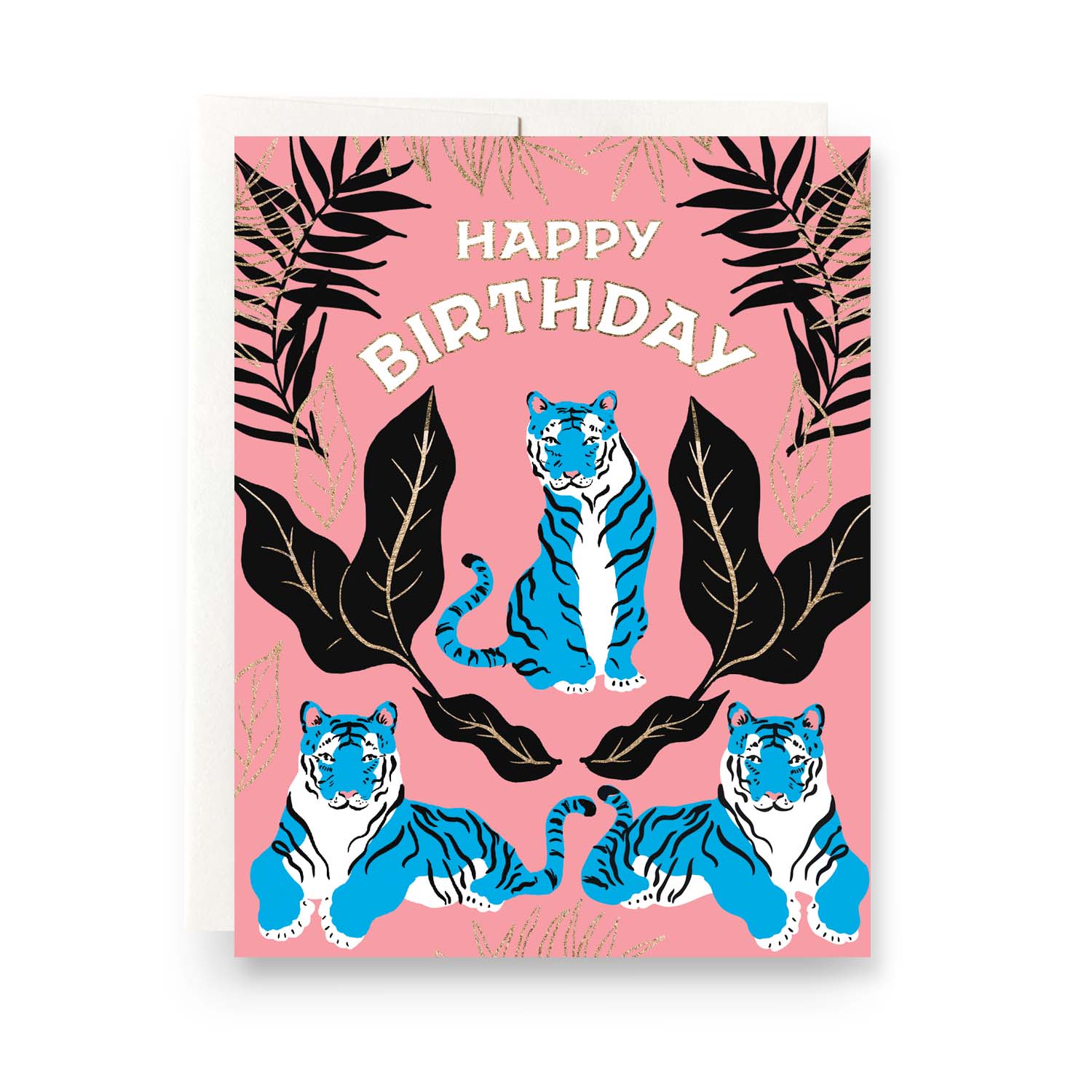 Bold birthday card with a striking tiger illustration, celebrating the fierce and adventurous spirit of the birthday person.