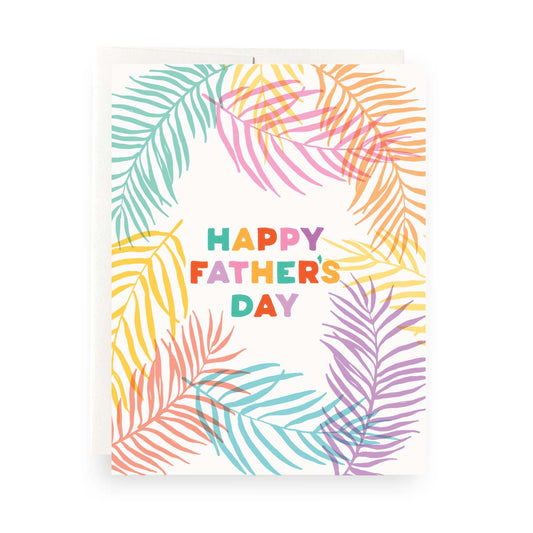 Tropical Father's Day card featuring colorful tropical plants, ideal for dads who enjoy island vibes and warm destinations.