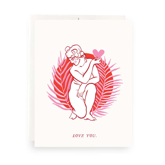 Venus Love card with greek statue design - perfect for expressing everlasting love and affection.